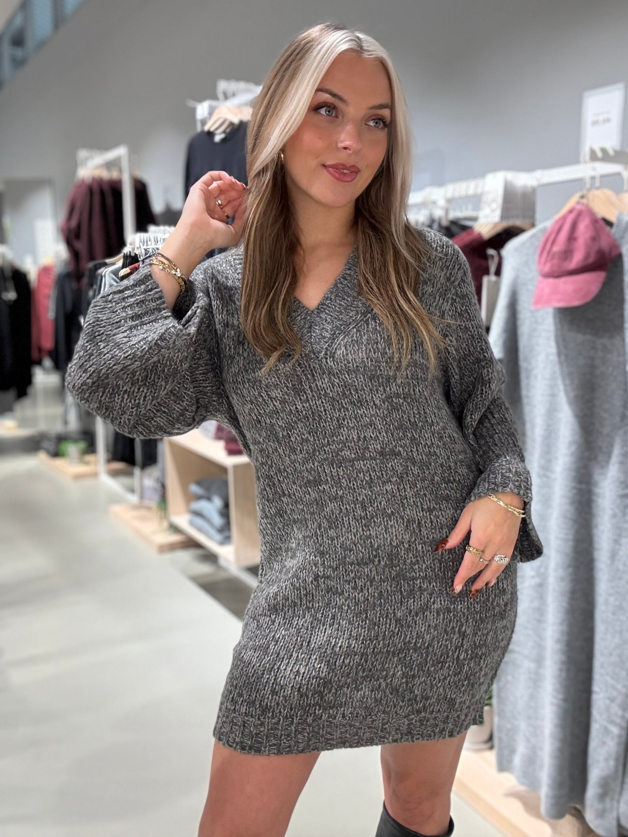 NMGINNA Short Dress - Medium Grey Melange